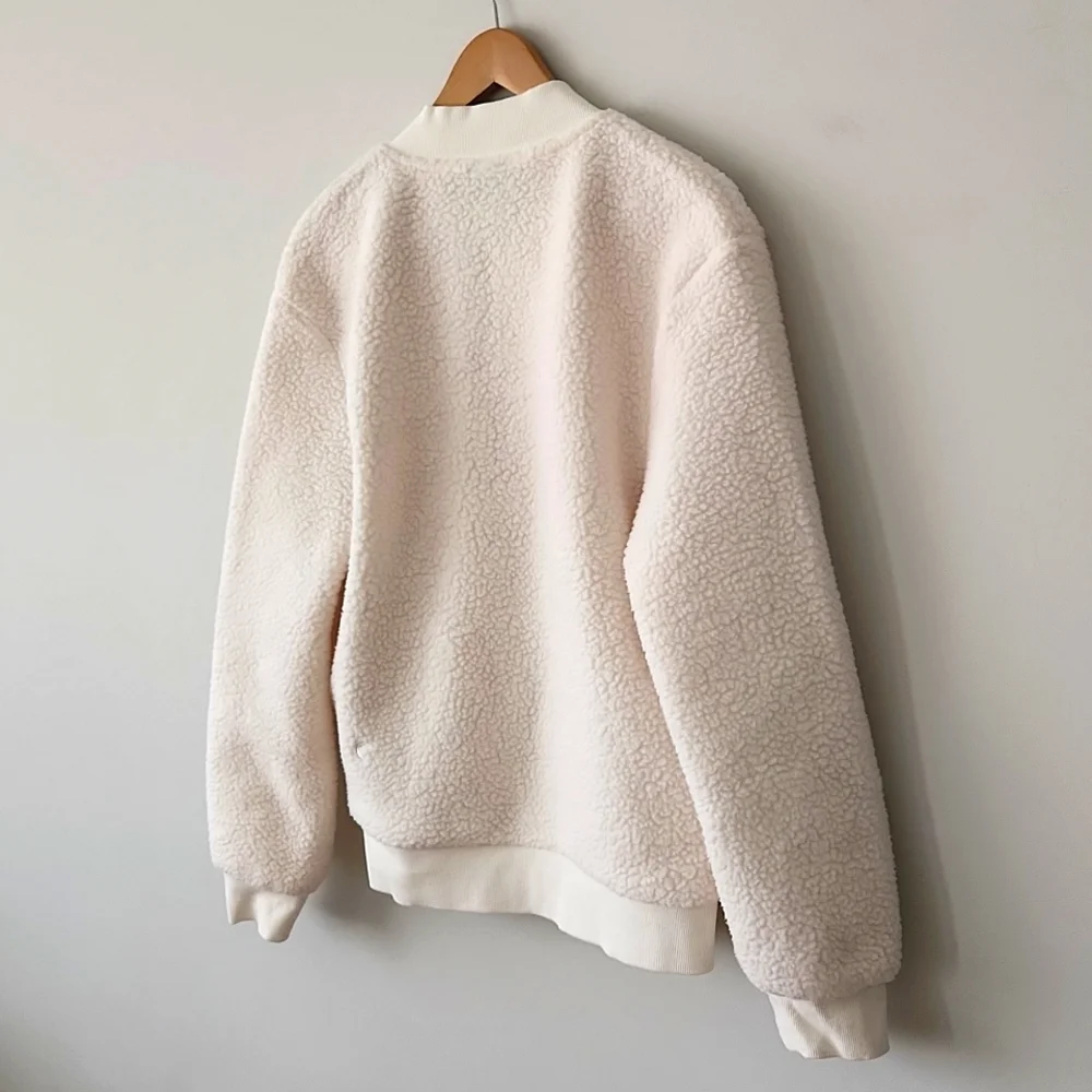 Zyia Off White Flying V Fleece Sherpa Jacket Women's Sz Medium - Picture 11 of 11